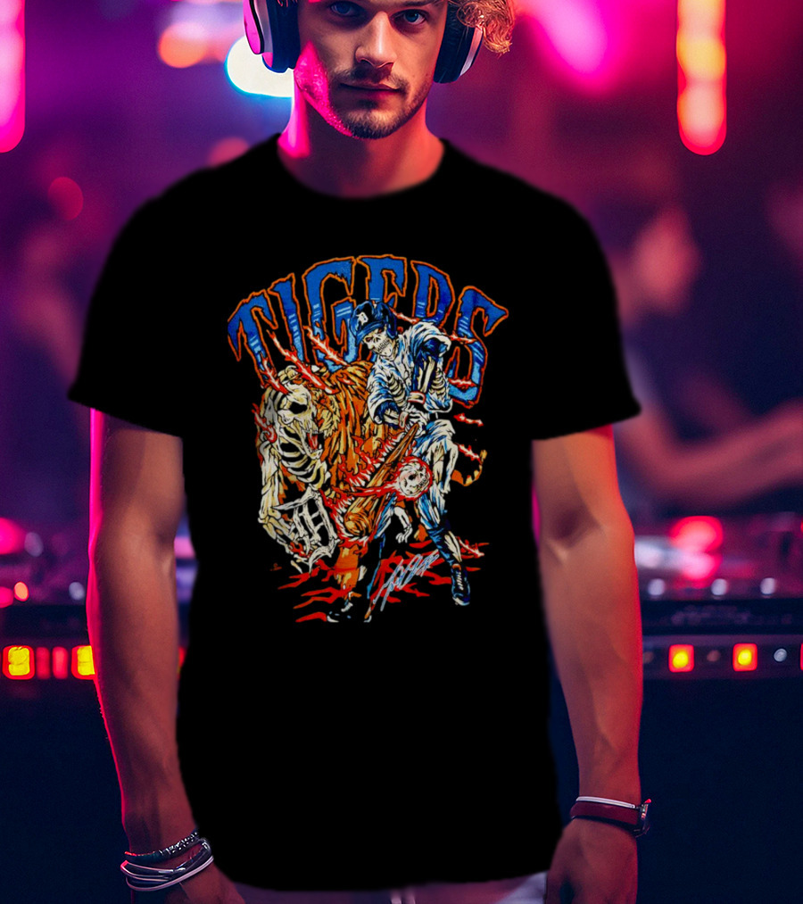 Tigers Miguel Cabrera Skeleton Signature T-Shirt