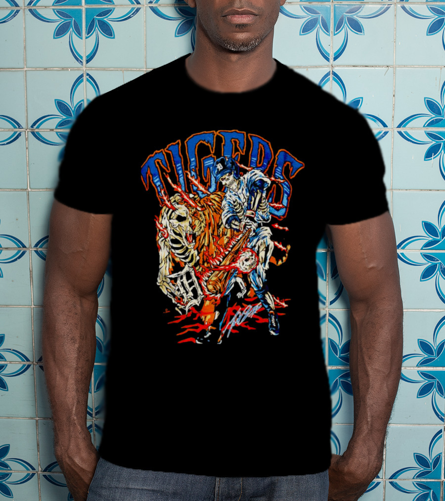 Tigers Miguel Cabrera Skeleton Signature T-Shirt
