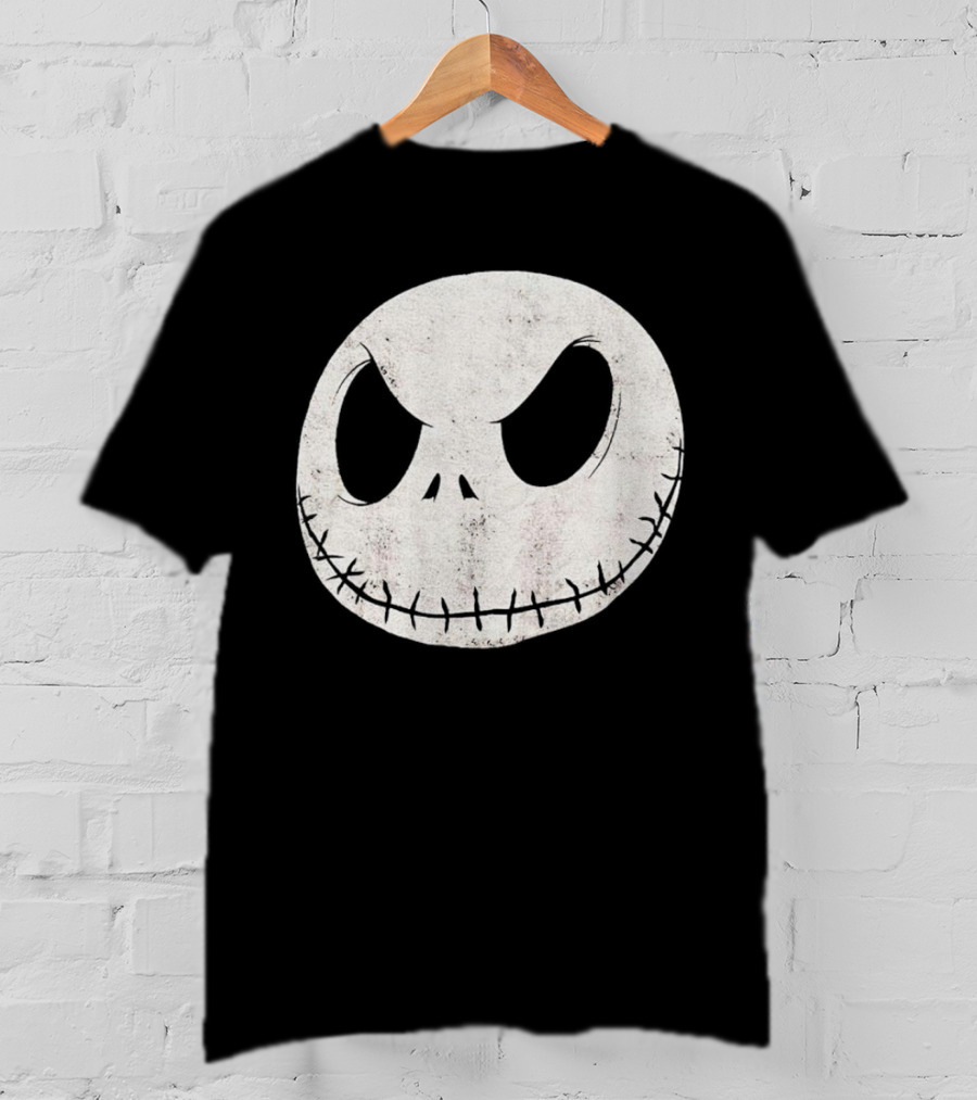 Disney Nightmare Before Christmas Jack Skellington Face Iconic Character T-Shirt