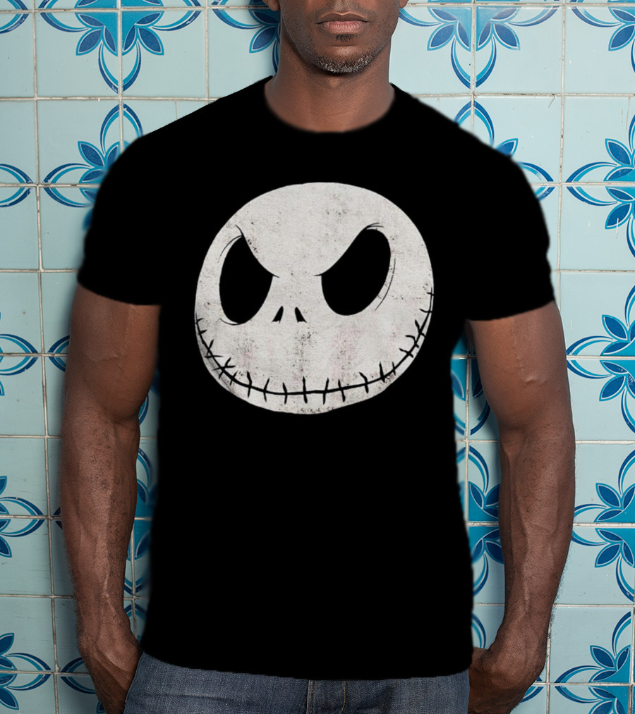 Disney Nightmare Before Christmas Jack Skellington Face Iconic Character T-Shirt
