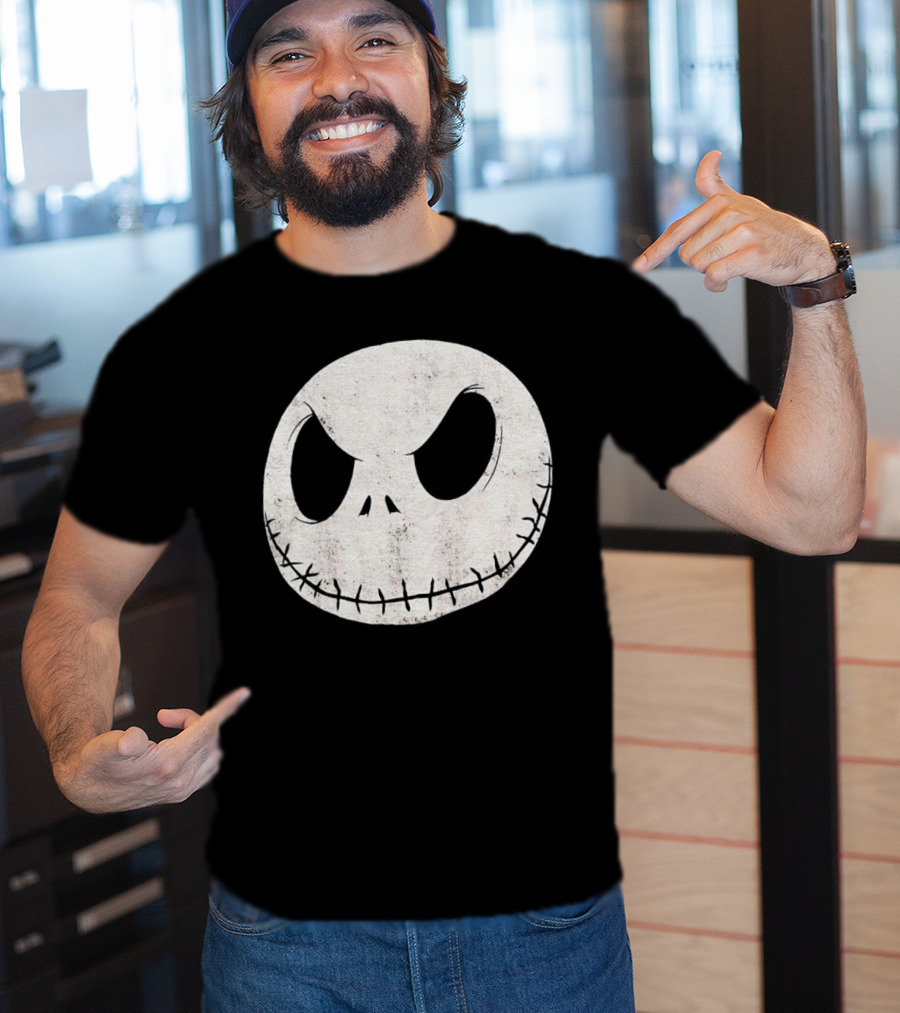 Disney Nightmare Before Christmas Jack Skellington Face Iconic Character T-Shirt