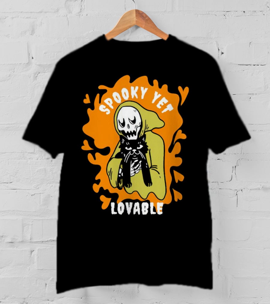 Spooky Yet Lovable Ghost And Cat T-Shirt