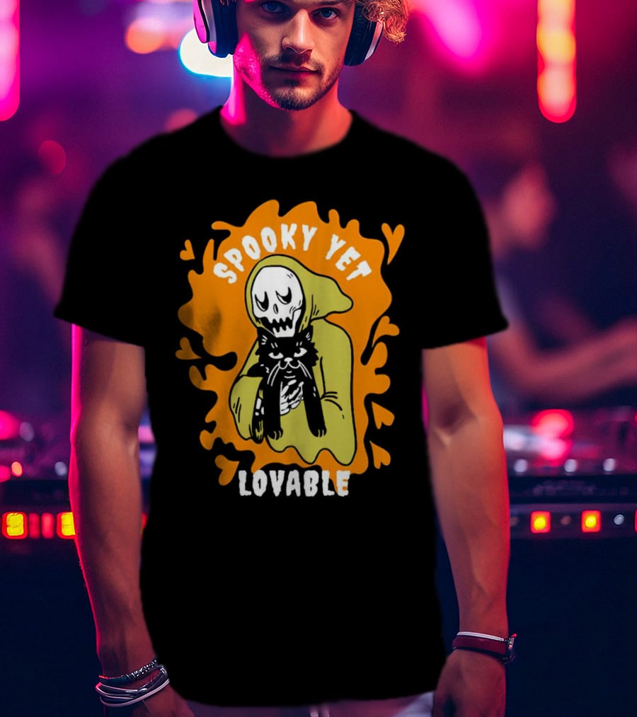 Spooky Yet Lovable Ghost And Cat T-Shirt