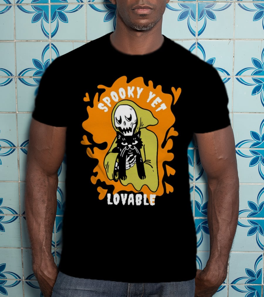 Spooky Yet Lovable Ghost And Cat T-Shirt
