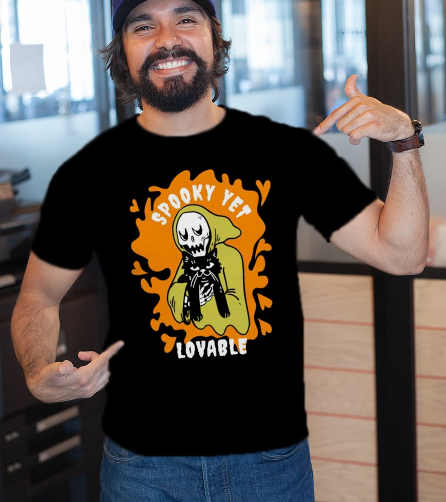 Spooky Yet Lovable Ghost And Cat T-Shirt