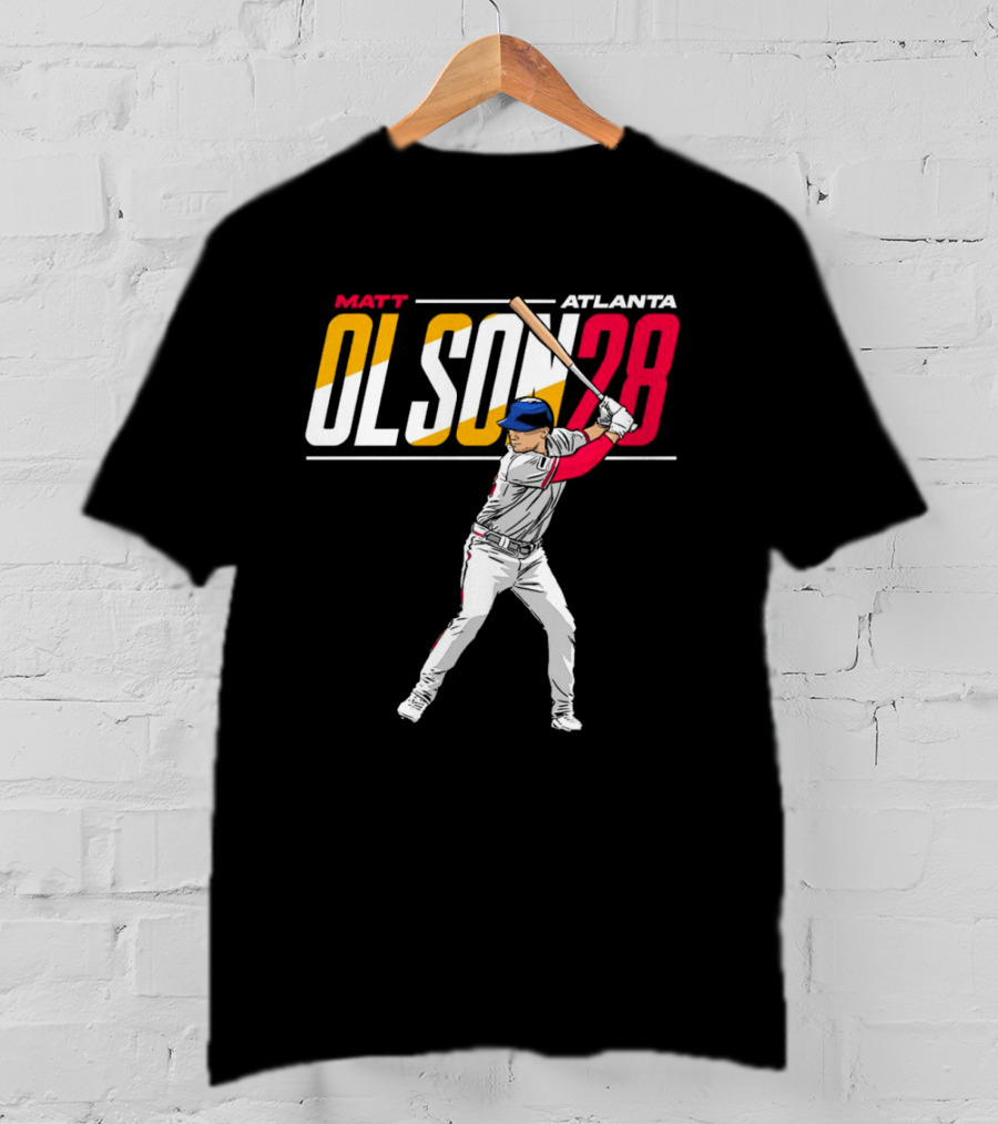 Matt Olson Atlanta Olson 28 Cartoon Vintage Baseball Batter T-Shirt