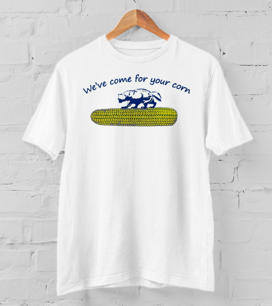 We've Come For Your Corn Funny Dinosaur On Corn Cob T-Shirt