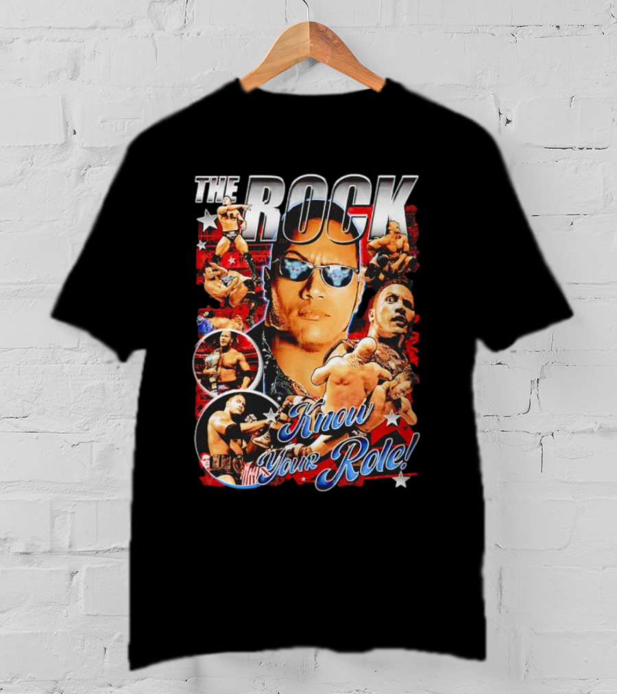The Rock Know Your Role WWF WCW AEW ECW Pro Wrestling T-Shirt