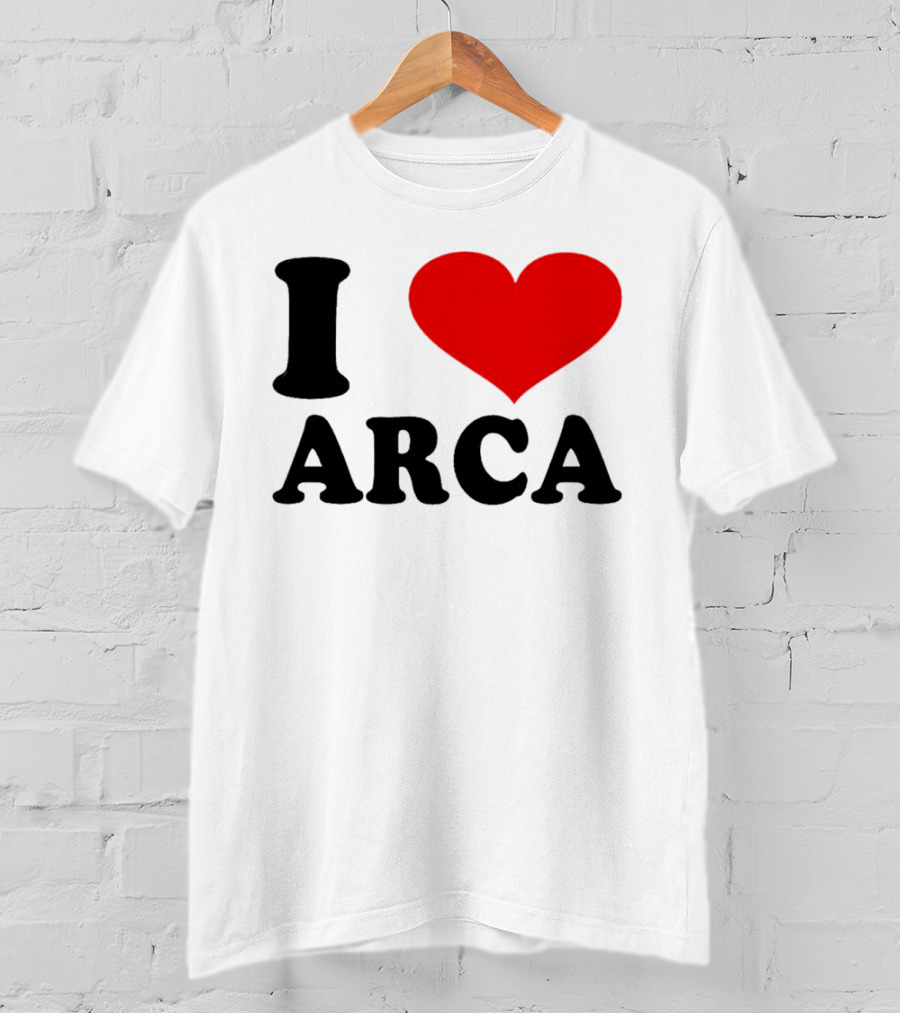 I Heart Arca Bold Text With Red Heart T-Shirt