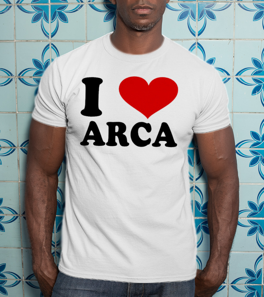 I Heart Arca Bold Text With Red Heart T-Shirt
