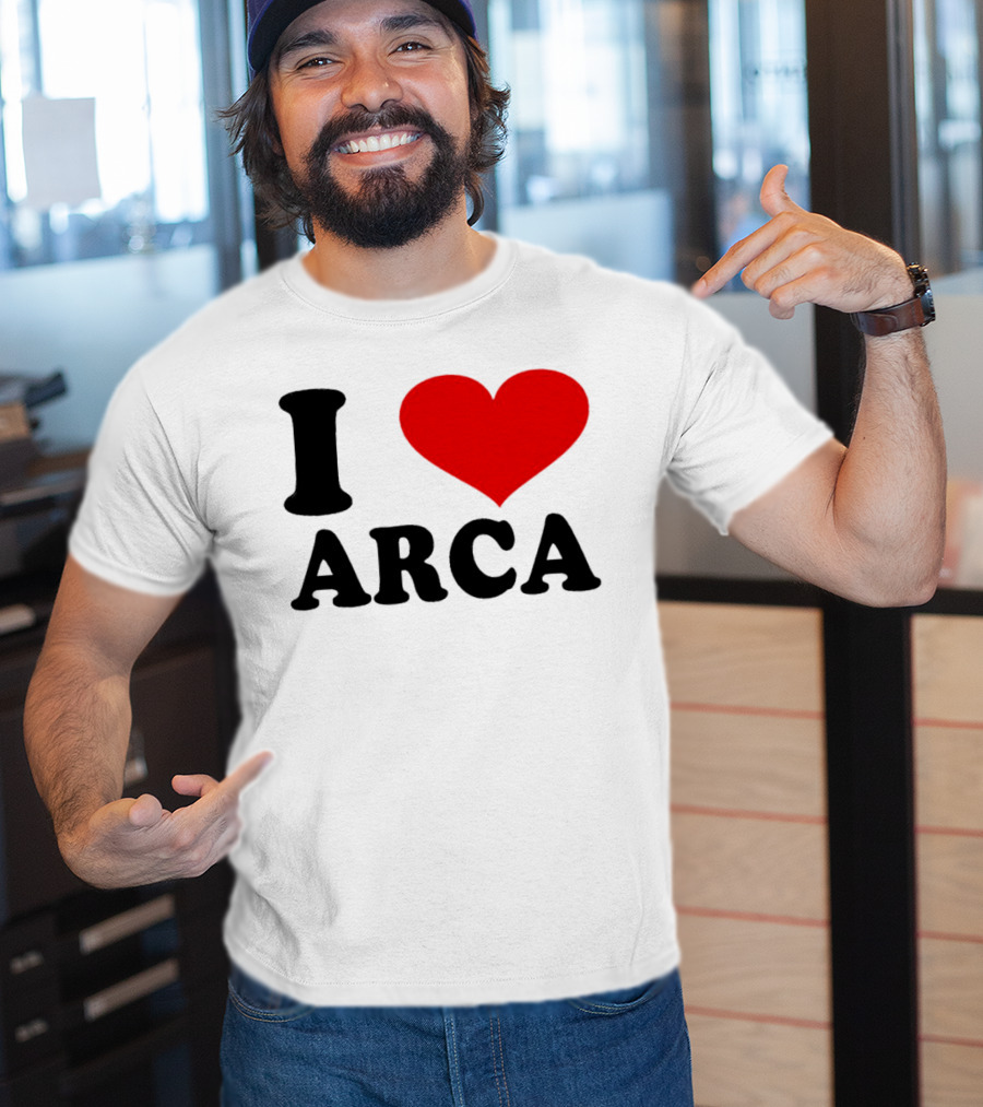 I Heart Arca Bold Text With Red Heart T-Shirt