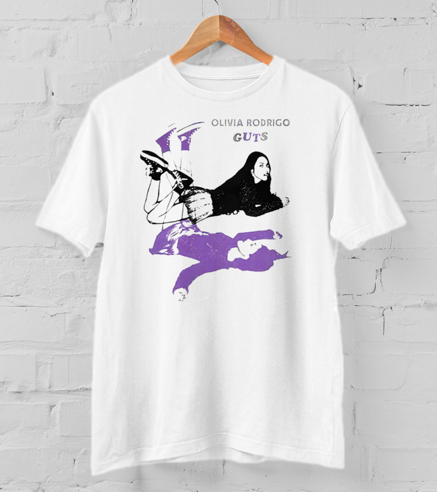Olivia Rodrigo Guts Dark Artistic Portrait With Purple Accents T-Shirt