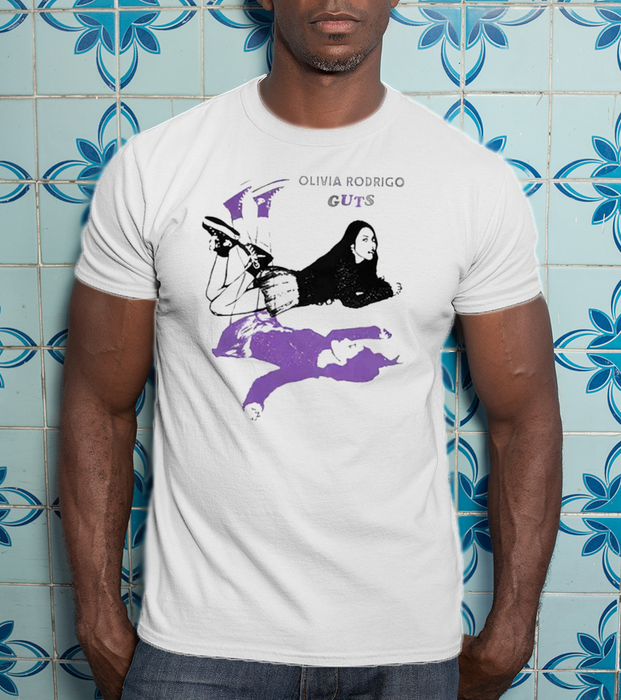 Olivia Rodrigo Guts Dark Artistic Portrait With Purple Accents T-Shirt