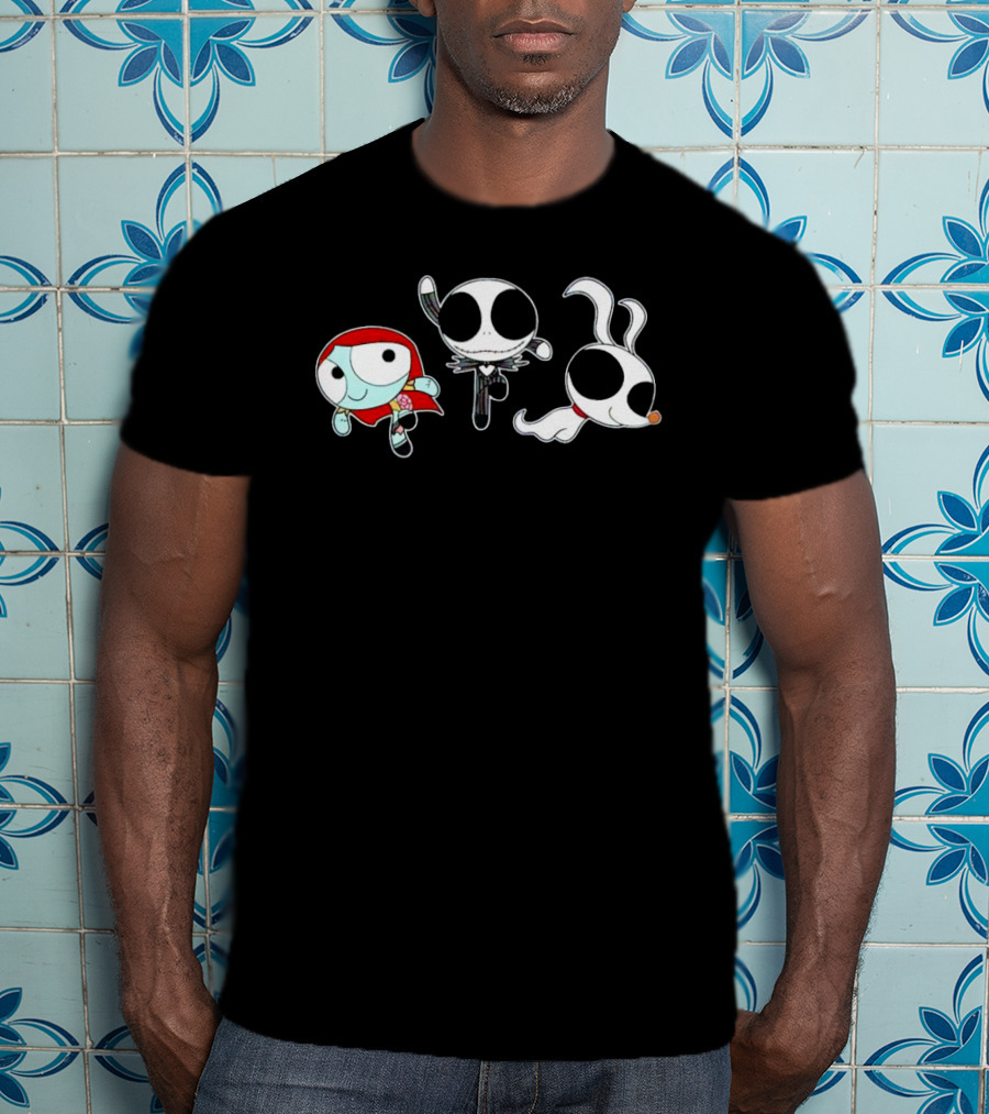 The Powerpuff Girls Sally And Jack Skellington With Zero Halloween Crossover T-Shirt