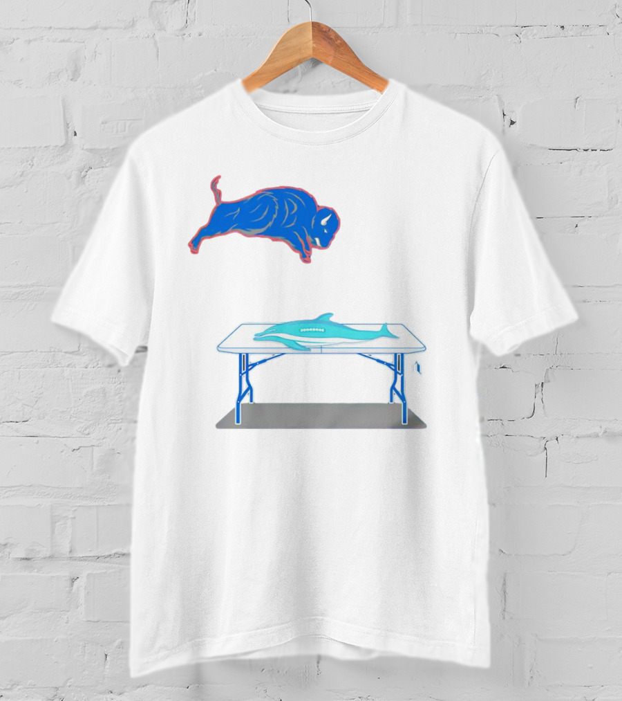Buffalo Bills Jumping Over Table Miami Dolphins T-Shirt