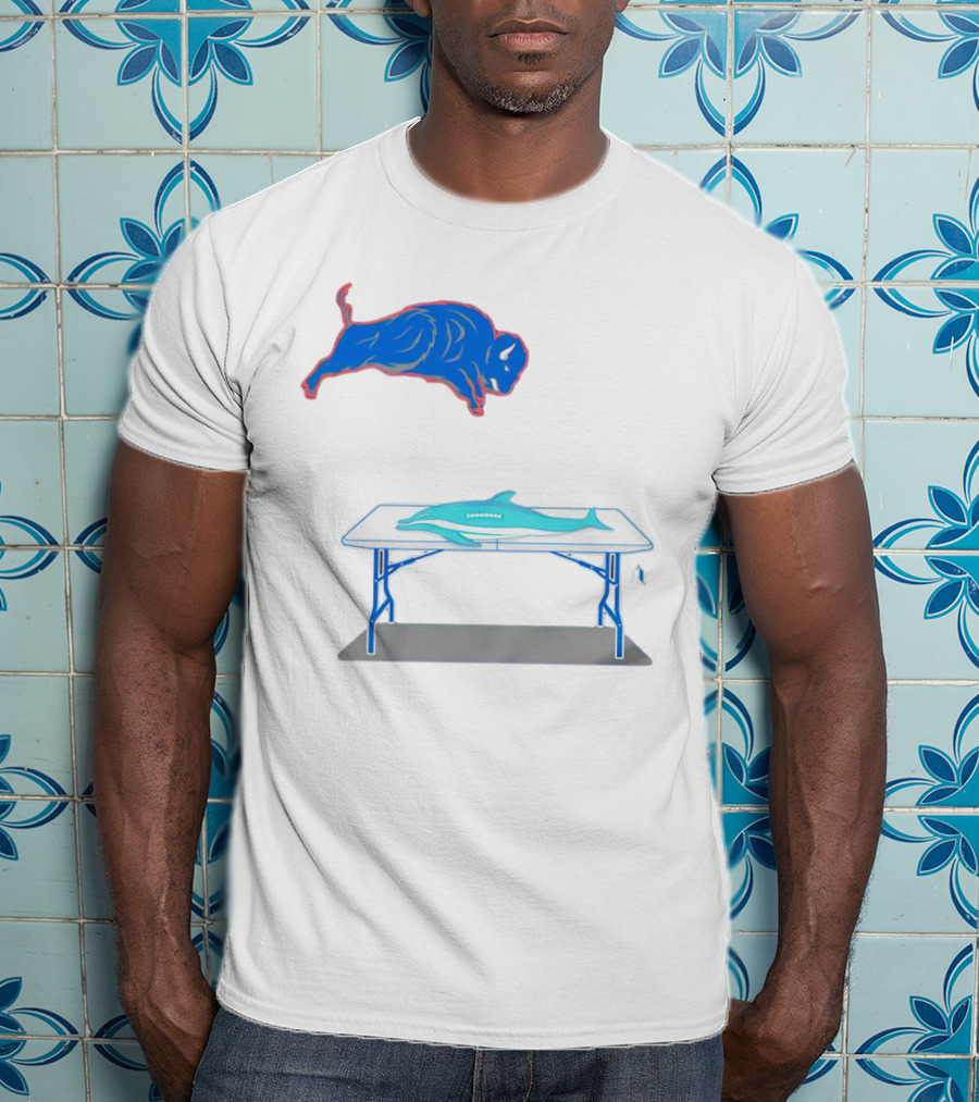 Buffalo Bills Jumping Over Table Miami Dolphins T-Shirt