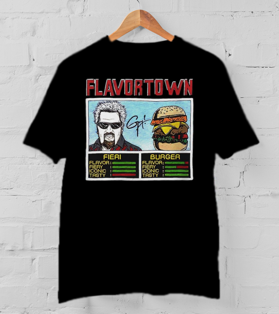 Flavortown Fieri Burger Flavor Fiery Iconic Tasty T-Shirt