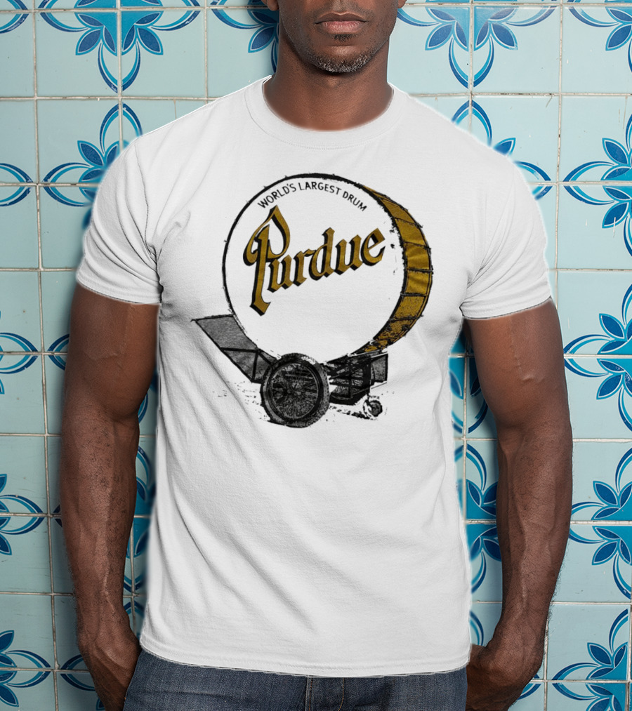 World's Largest Drum Purdue Black And Gold Band Heritage T-Shirt