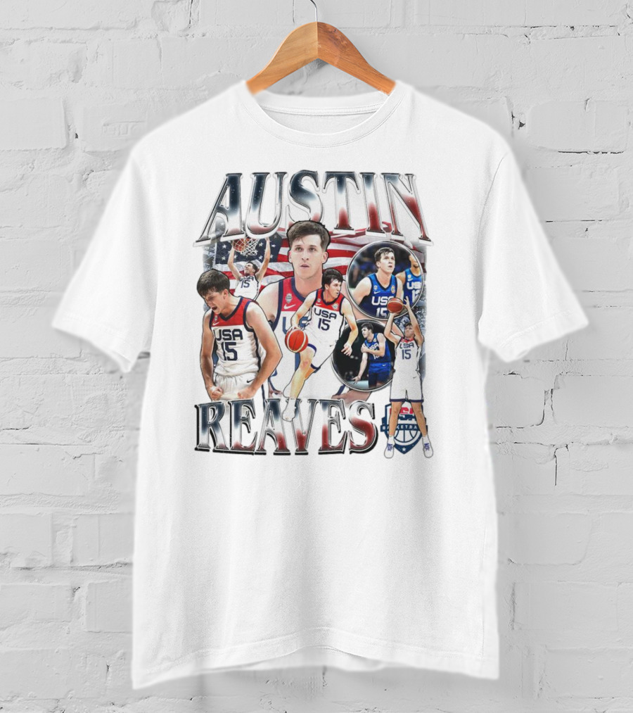 Austin Reaves USA National Basketball Team Highlights And Portrait Collection T-Shirt