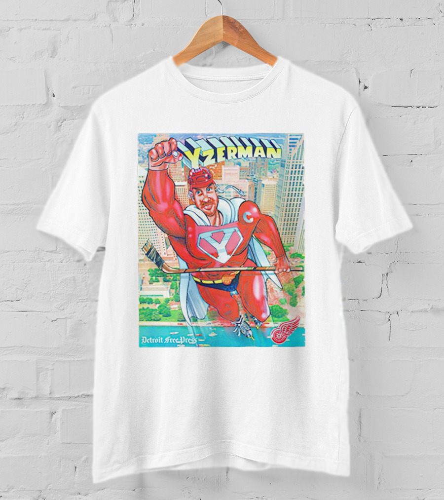 Yzerman Superman Detroit Free Press Red Wings T-Shirt