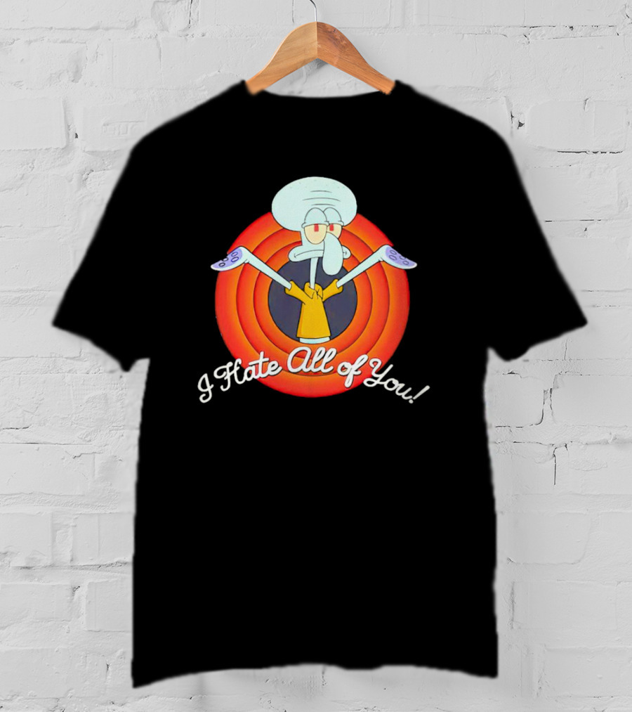 Squidward Tentacles I Hate All Of You Retro Cartoon T-Shirt