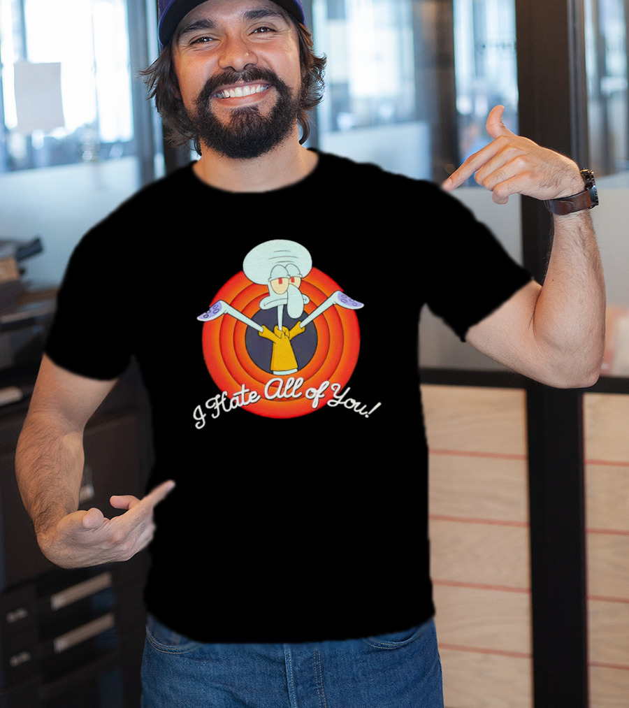 Squidward Tentacles I Hate All Of You Retro Cartoon T-Shirt