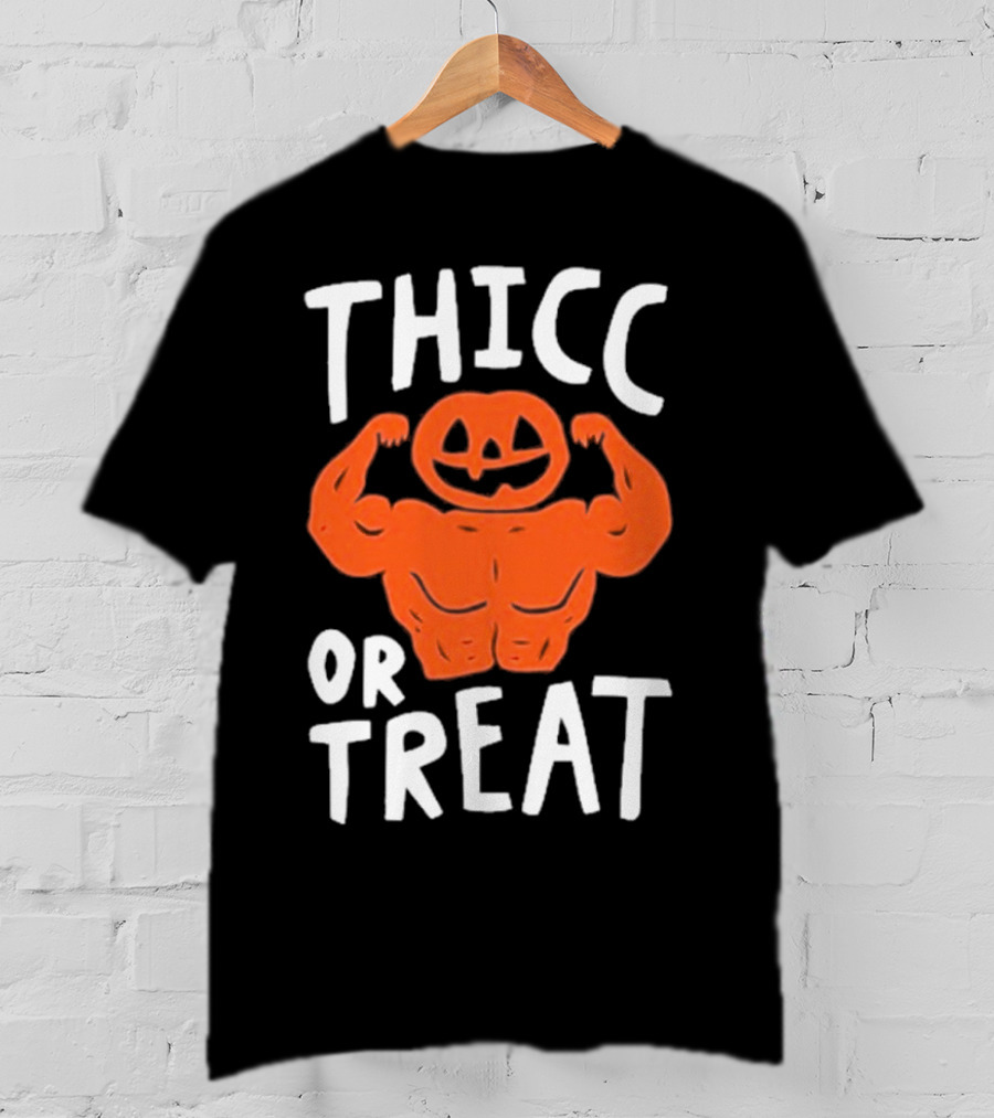 Bri Missbrisolo Thicc Or Treat Halloween Pumpkin Jack-O'-Lantern Bodybuilder T-Shirt