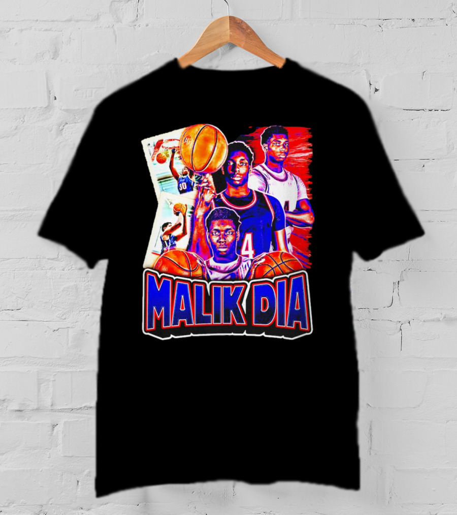 Malik Dia Basketball Vintage Number 4 T-Shirt
