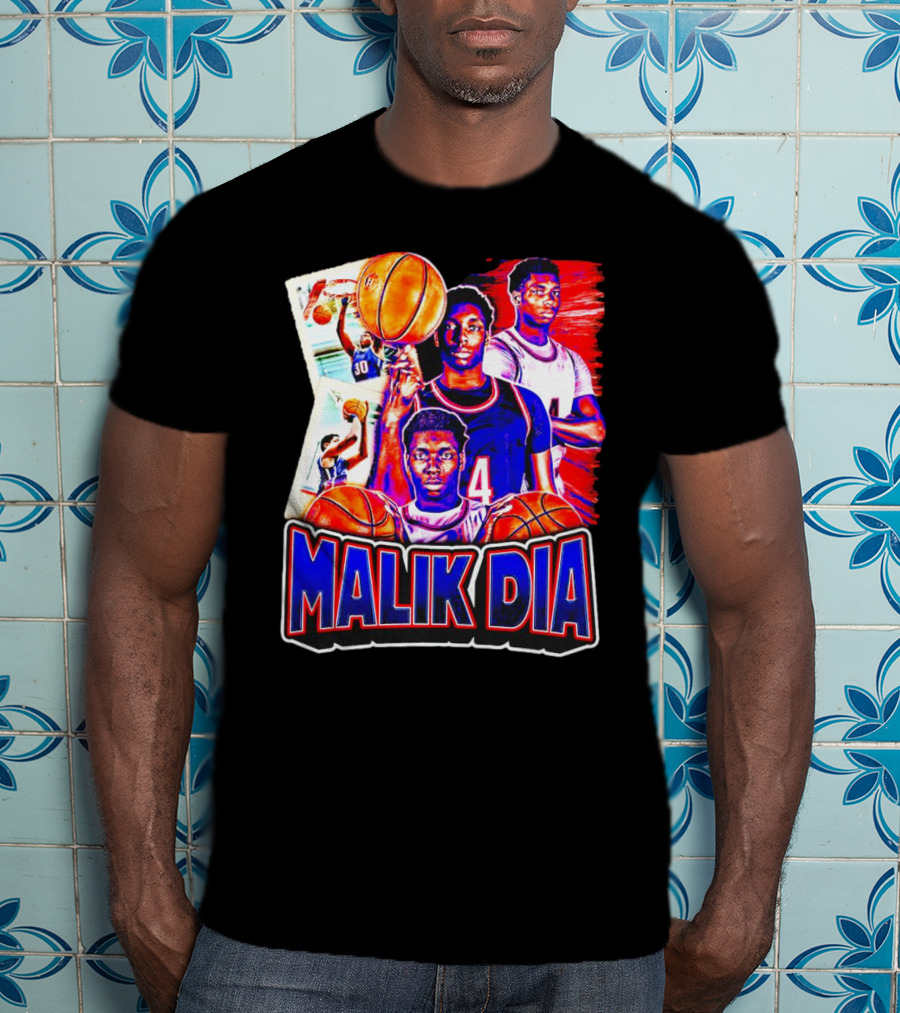 Malik Dia Basketball Vintage Number 4 T-Shirt