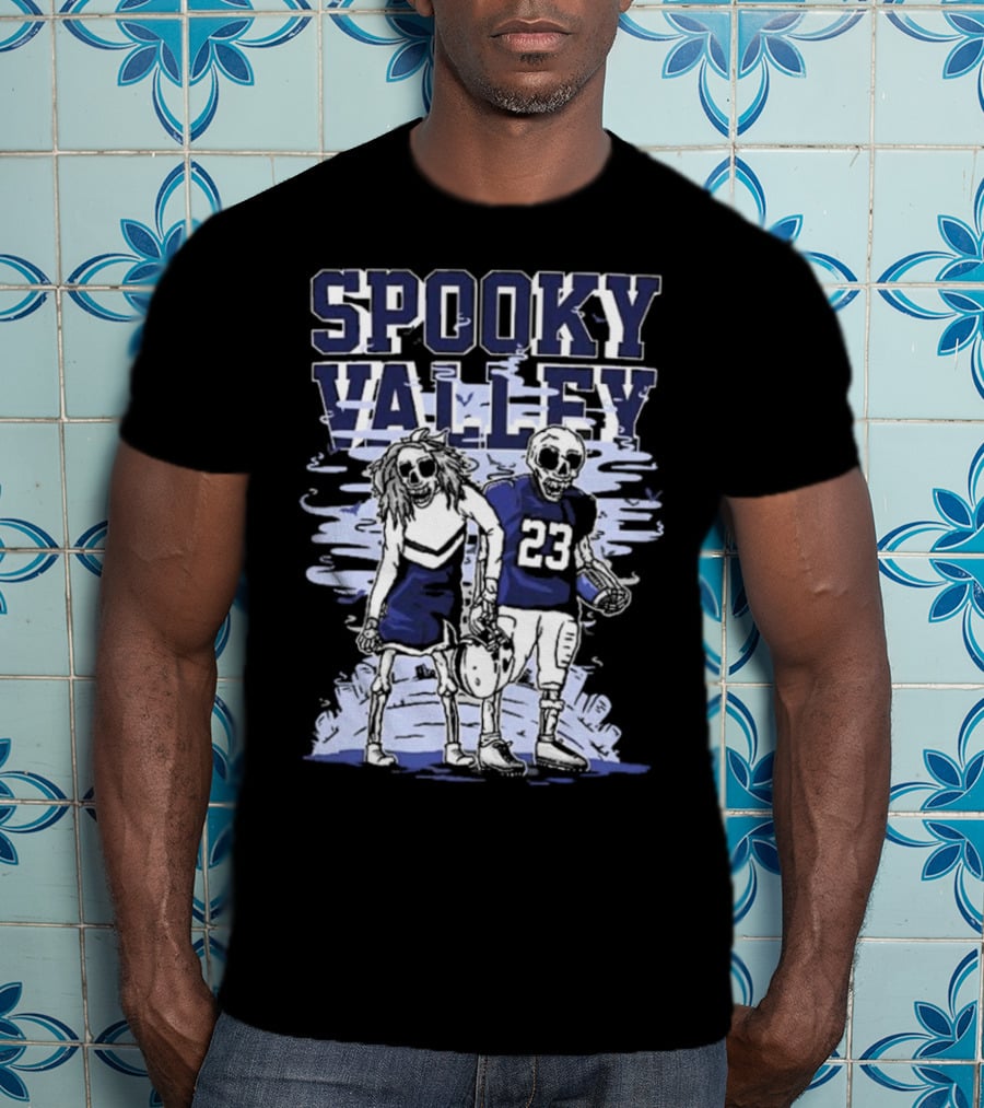 Spooky Valley Penn State Nittany Lions Halloween Skeleton Football Player And Cheerleader T-Shirt