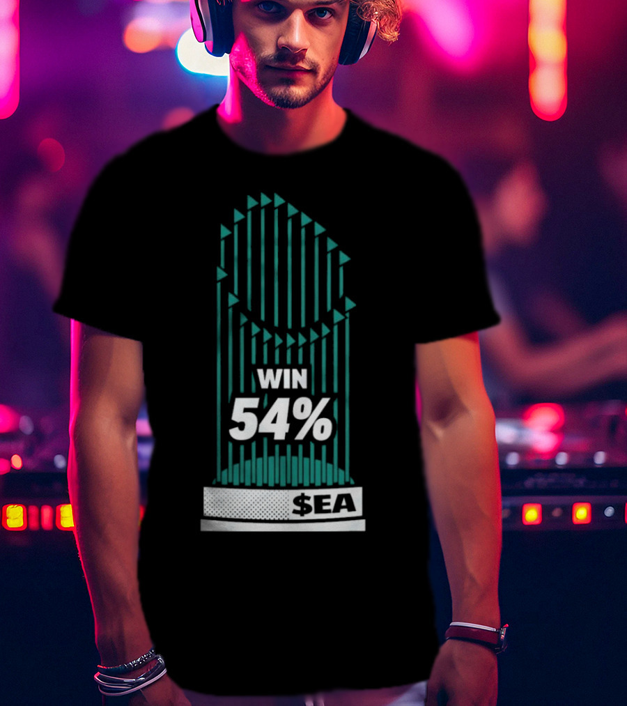 Seattle Mariners Win 54% $SEA Iconic Trophy T-Shirt