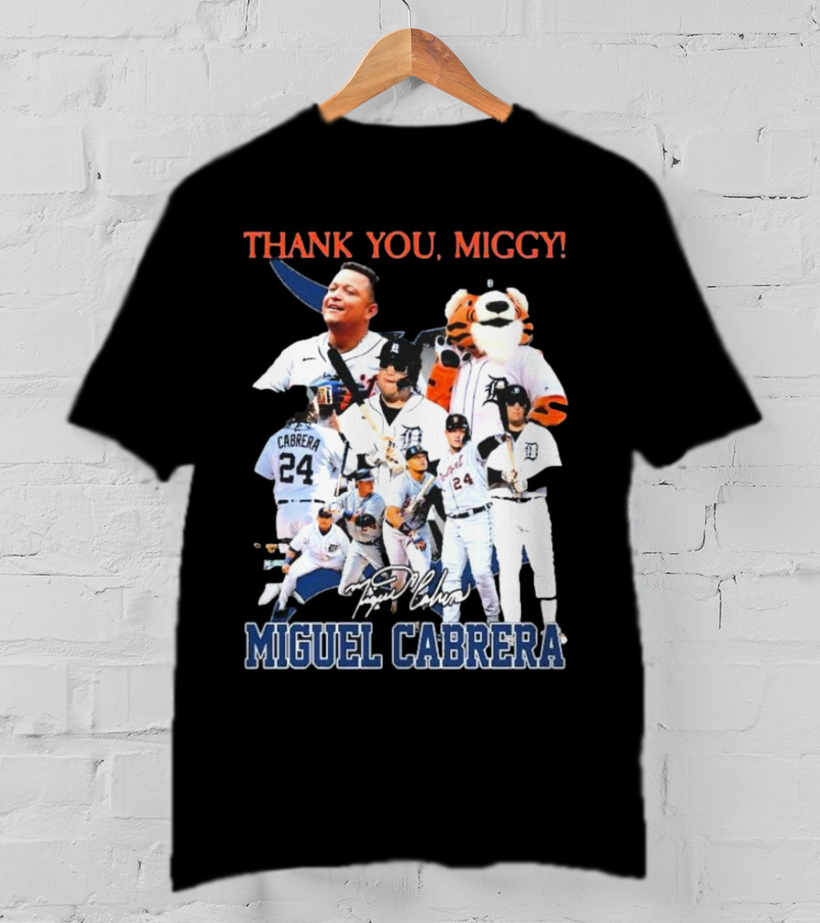 Thank You Miggy Miguel Cabrera Detroit Tigers Legend Signature T-Shirt