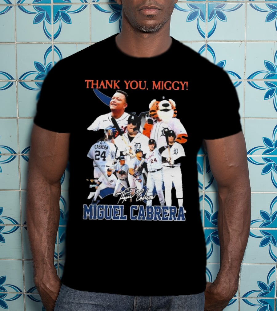 Thank You Miggy Miguel Cabrera Detroit Tigers Legend Signature T-Shirt