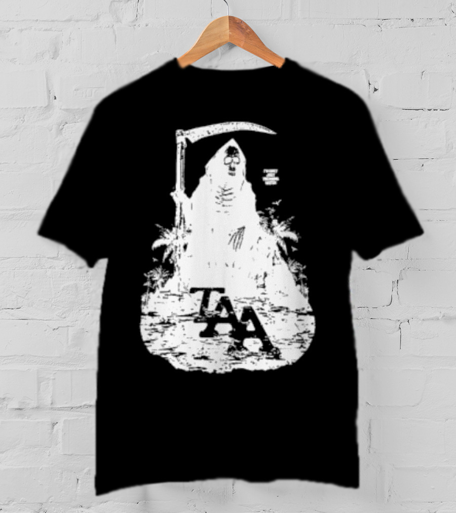 Treading Water TAA Grim Reaper With Scythe And Palm Trees T-Shirt