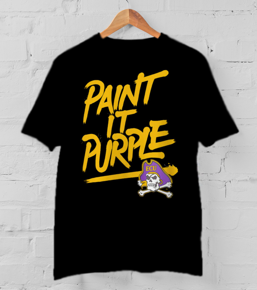 Paint It Purple Carolina ECU Pirates Skull T-Shirt