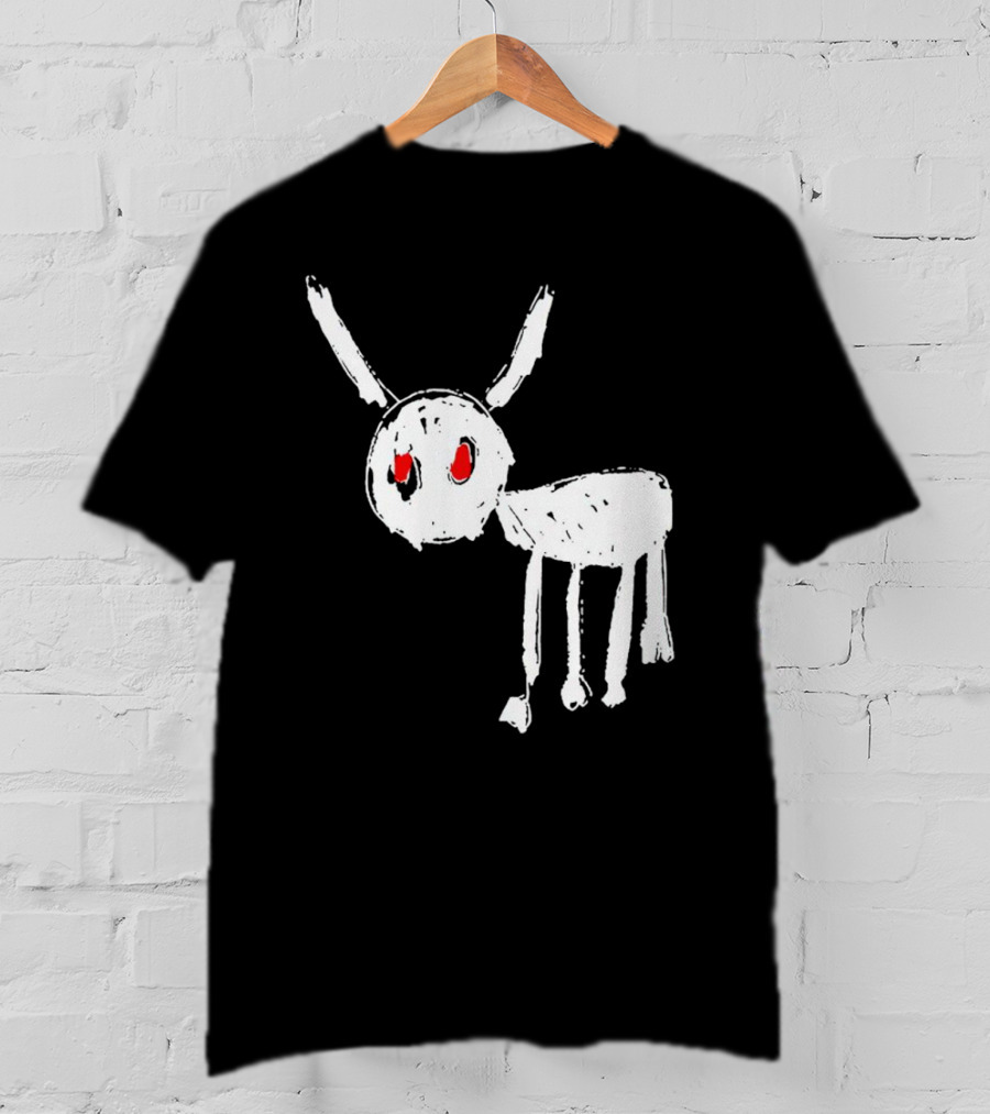 Drake For All The Dogs White Sketch Red Eyes T-Shirt