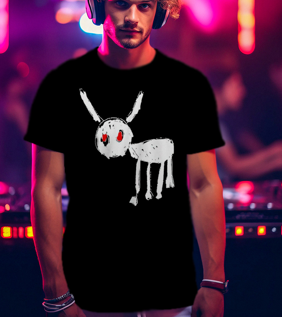 Drake For All The Dogs White Sketch Red Eyes T-Shirt