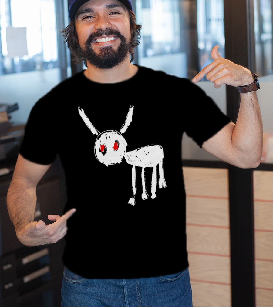 Drake For All The Dogs White Sketch Red Eyes T-Shirt