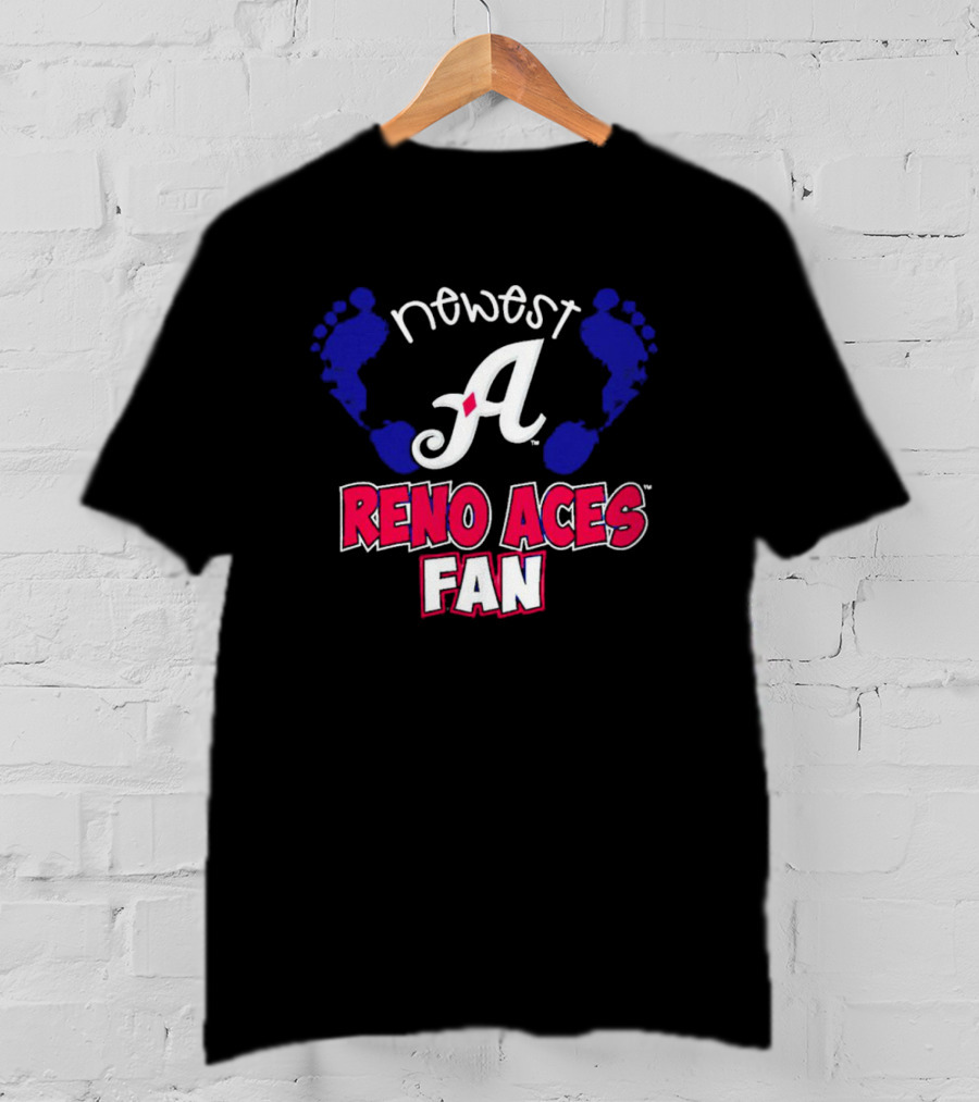 Newest Reno Aces Fan Onesie Navy Baby Footprints T-Shirt