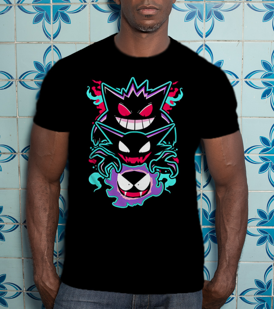 Pokemon Gengar Haunter Gastly Ghostly Trio T-Shirt