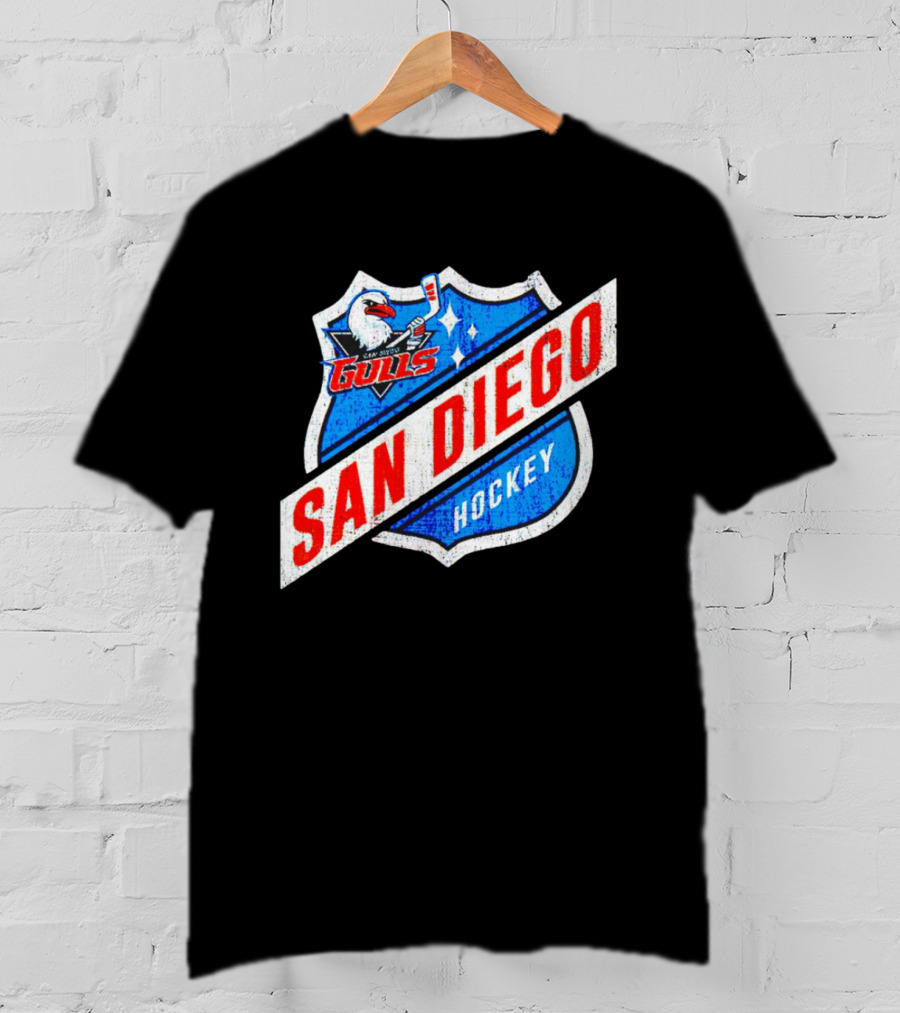 San Diego Gulls Hockey Team Shield Emblem T-Shirt