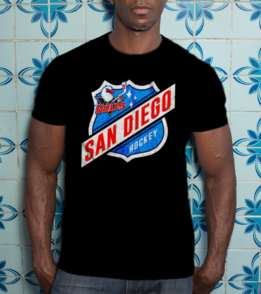 San Diego Gulls Hockey Team Shield Emblem T-Shirt