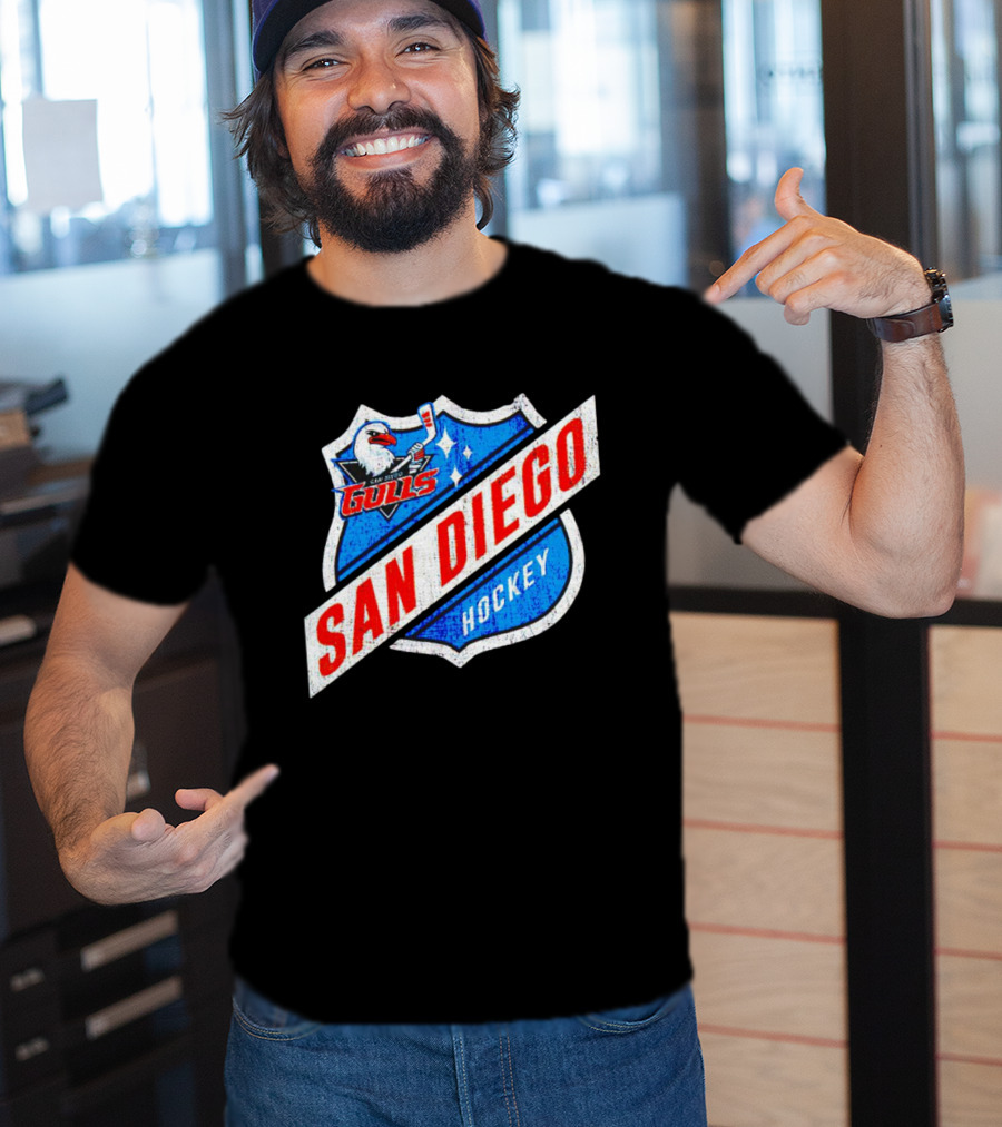 San Diego Gulls Hockey Team Shield Emblem T-Shirt
