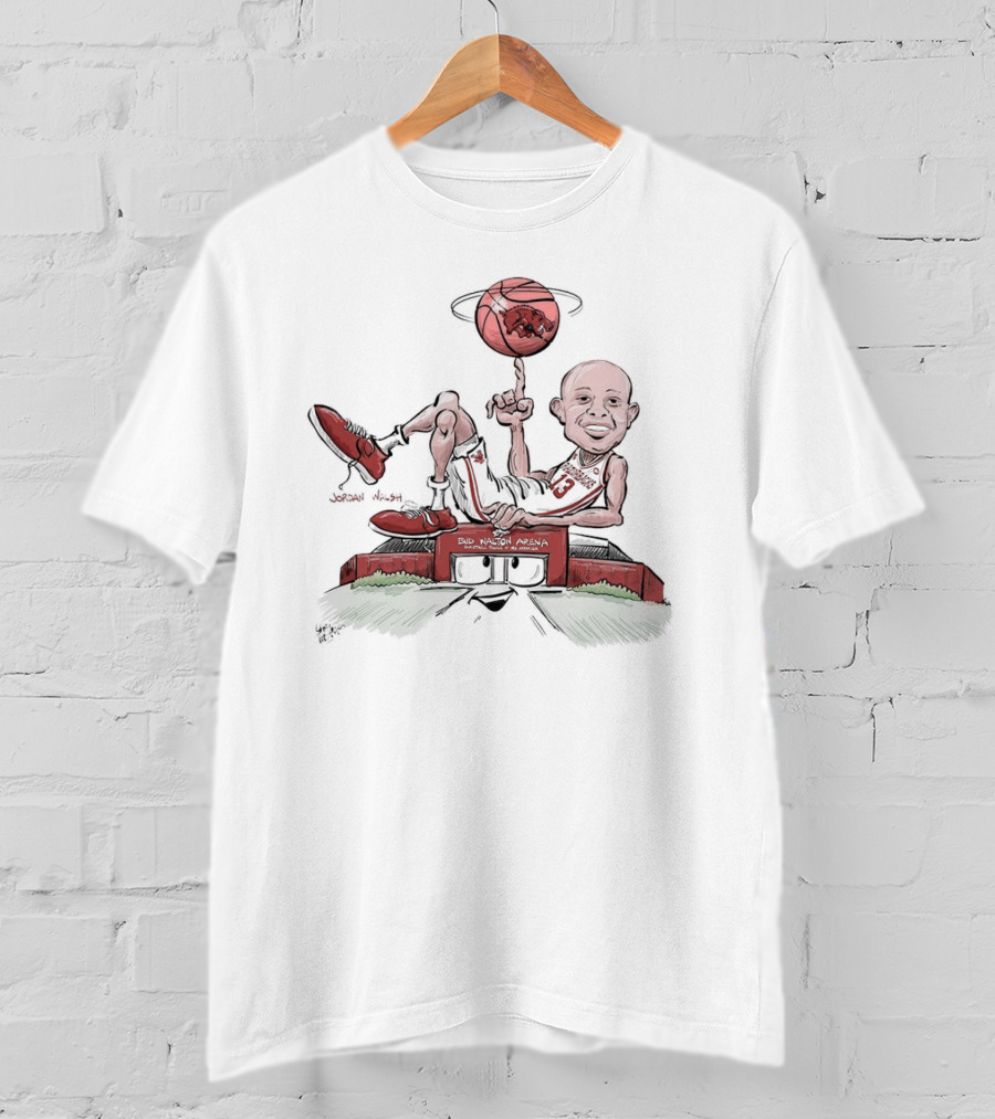 Arkansas Vs. Ole Miss Jordan Walsh Bud Walton Arena Basketball Caricature T-Shirt