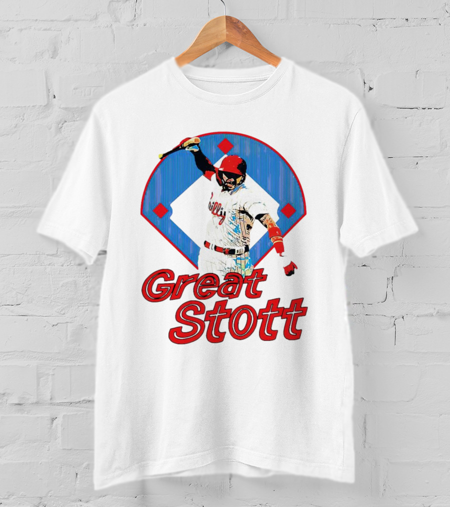 Great Stott Philadelphia Phillies Bat Spike T-Shirt
