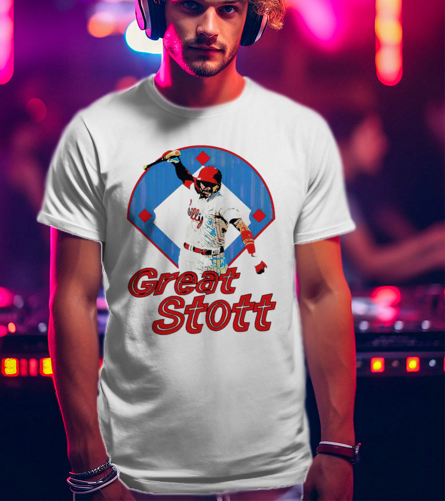 Great Stott Philadelphia Phillies Bat Spike T-Shirt