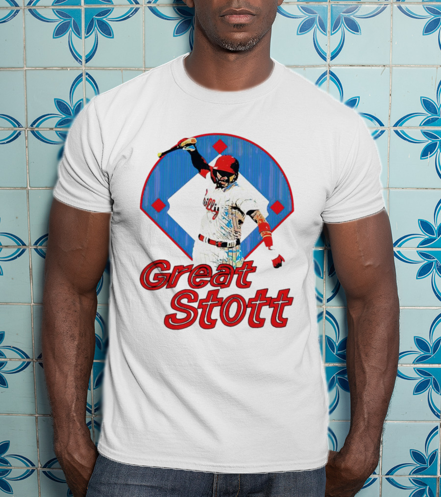 Great Stott Philadelphia Phillies Bat Spike T-Shirt