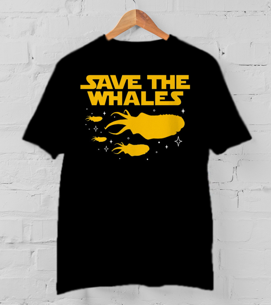 Save The Whales I Mean Purrgil Star Wars Parody Yellow Space Creatures T-Shirt