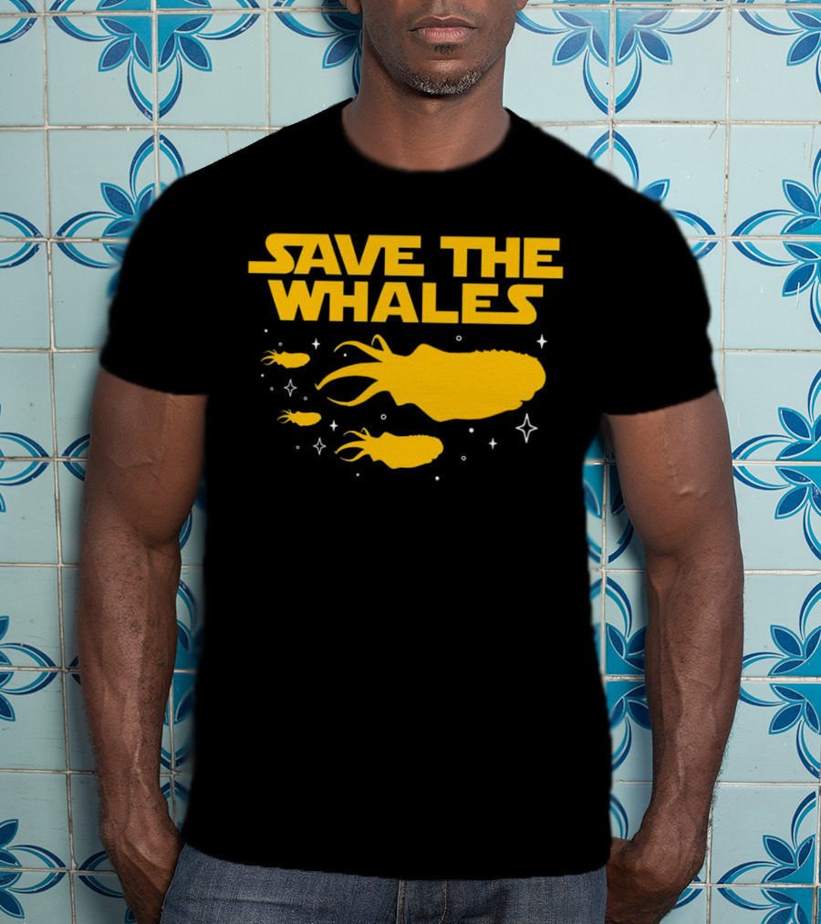 Save The Whales I Mean Purrgil Star Wars Parody Yellow Space Creatures T-Shirt