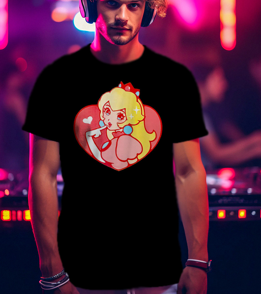 Jivke Princess Peach Heart T-Shirt